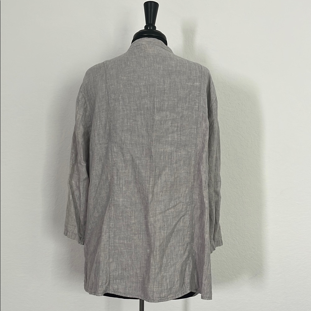 Ruby Rd Gray Linen Top - Picture 7 of 13
